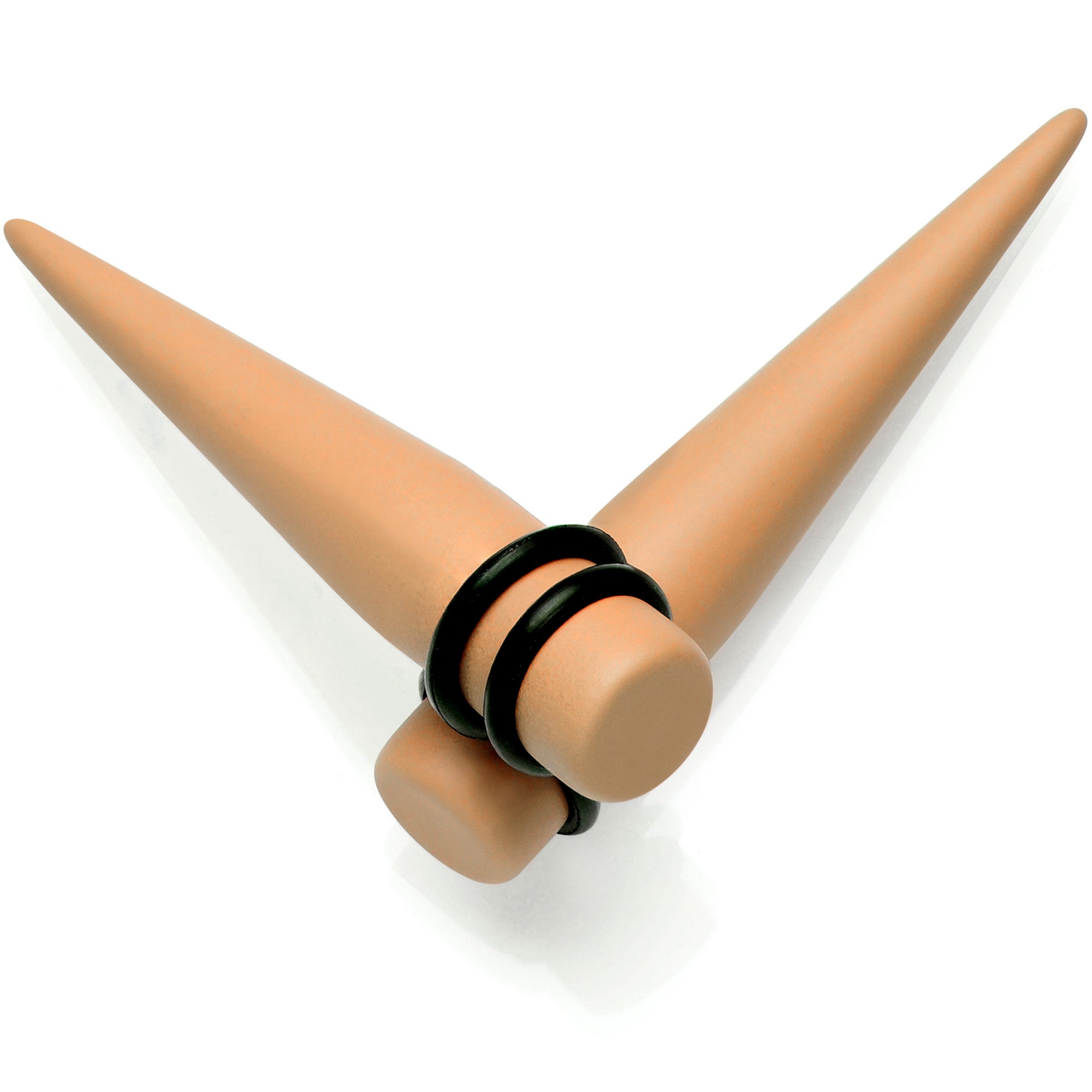 BodyCandy Tan Matte Acrylic Straight Taper Set 2G to 00G — fabric or material detail