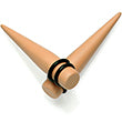 BodyCandy Tan Matte Acrylic Straight Taper Set 2G to 00G — side view