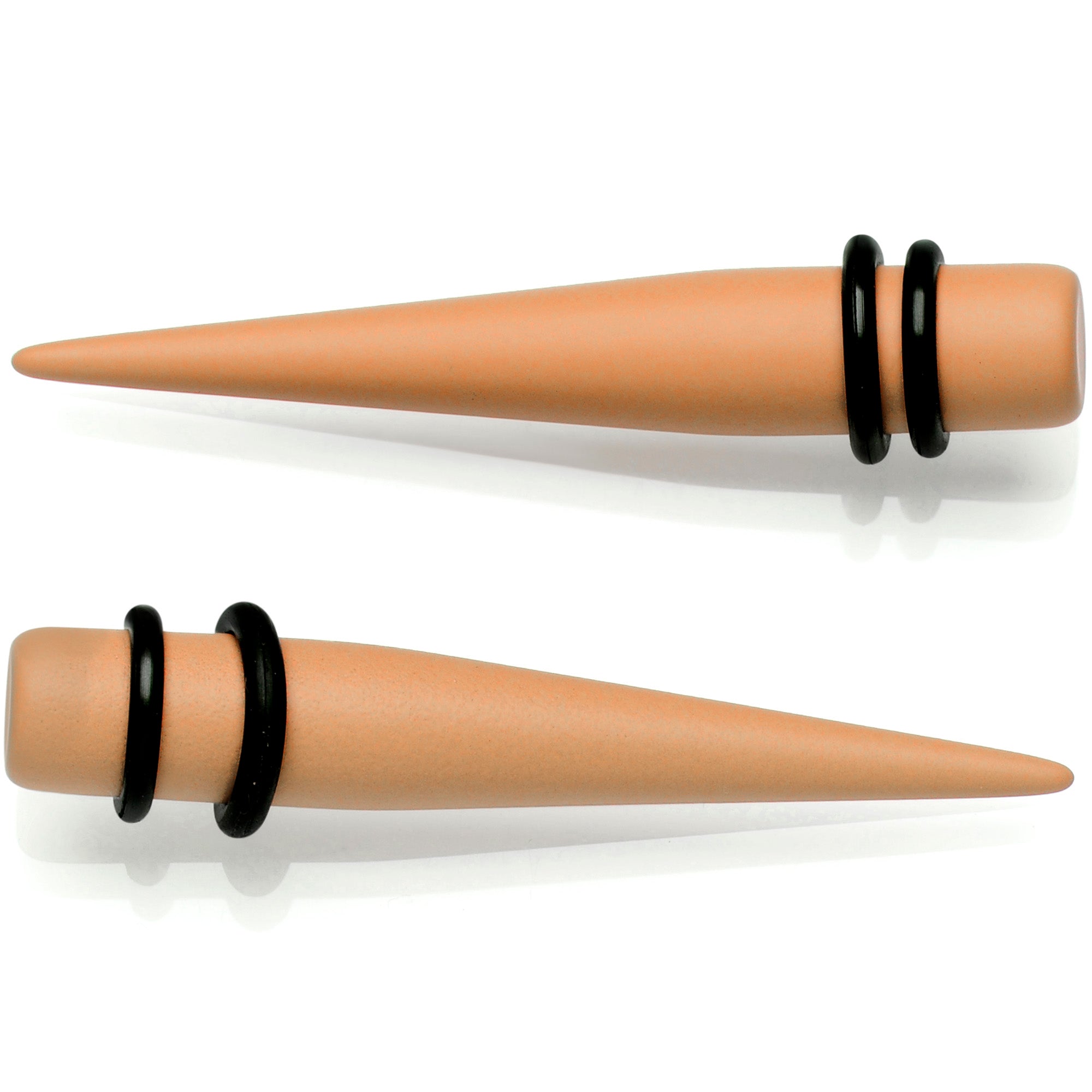 BodyCandy Tan Matte Acrylic Straight Taper Set 2G to 00G — detail close-up
