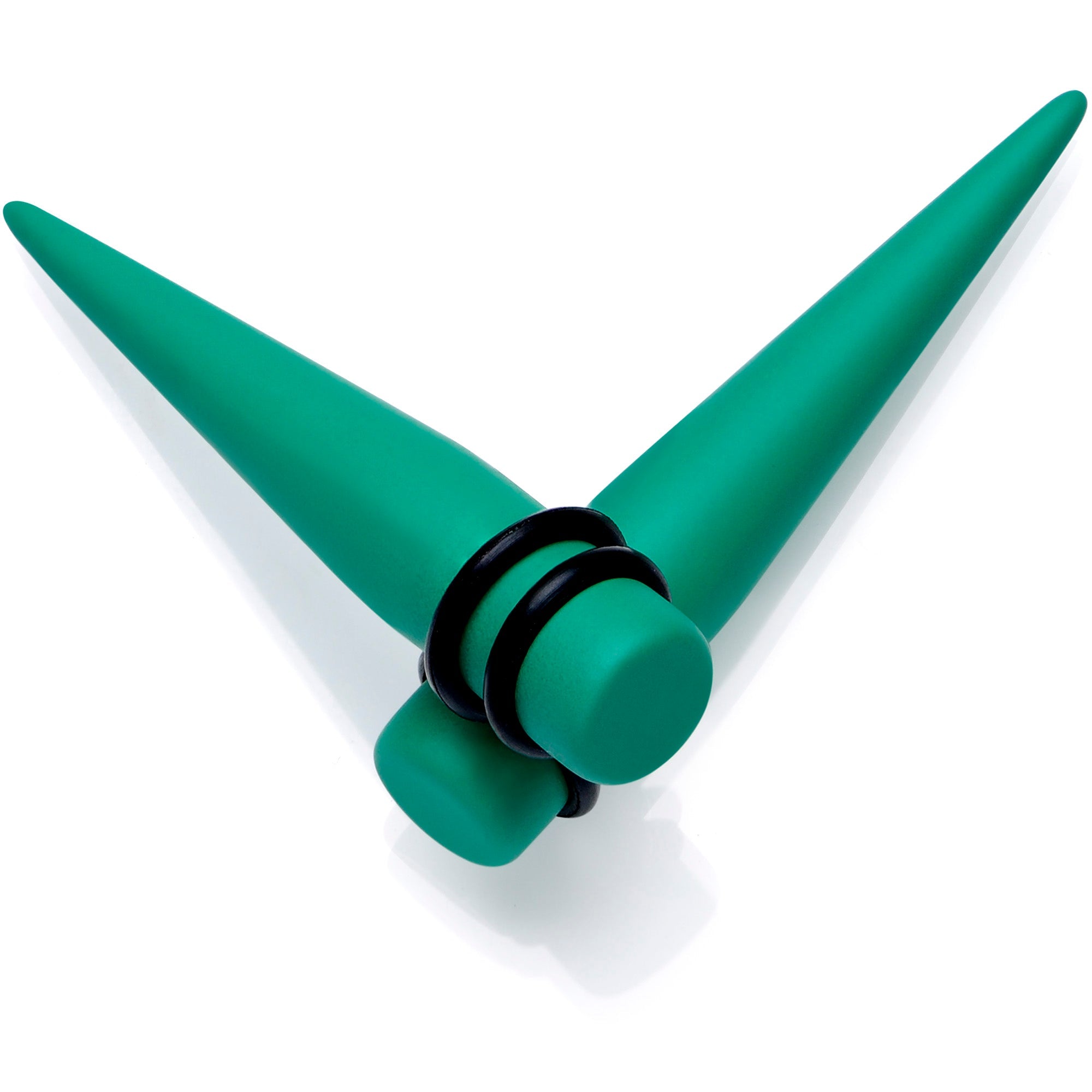 BodyCandy Green Matte Acrylic Straight Taper Set 2G to 00G — feature highlight