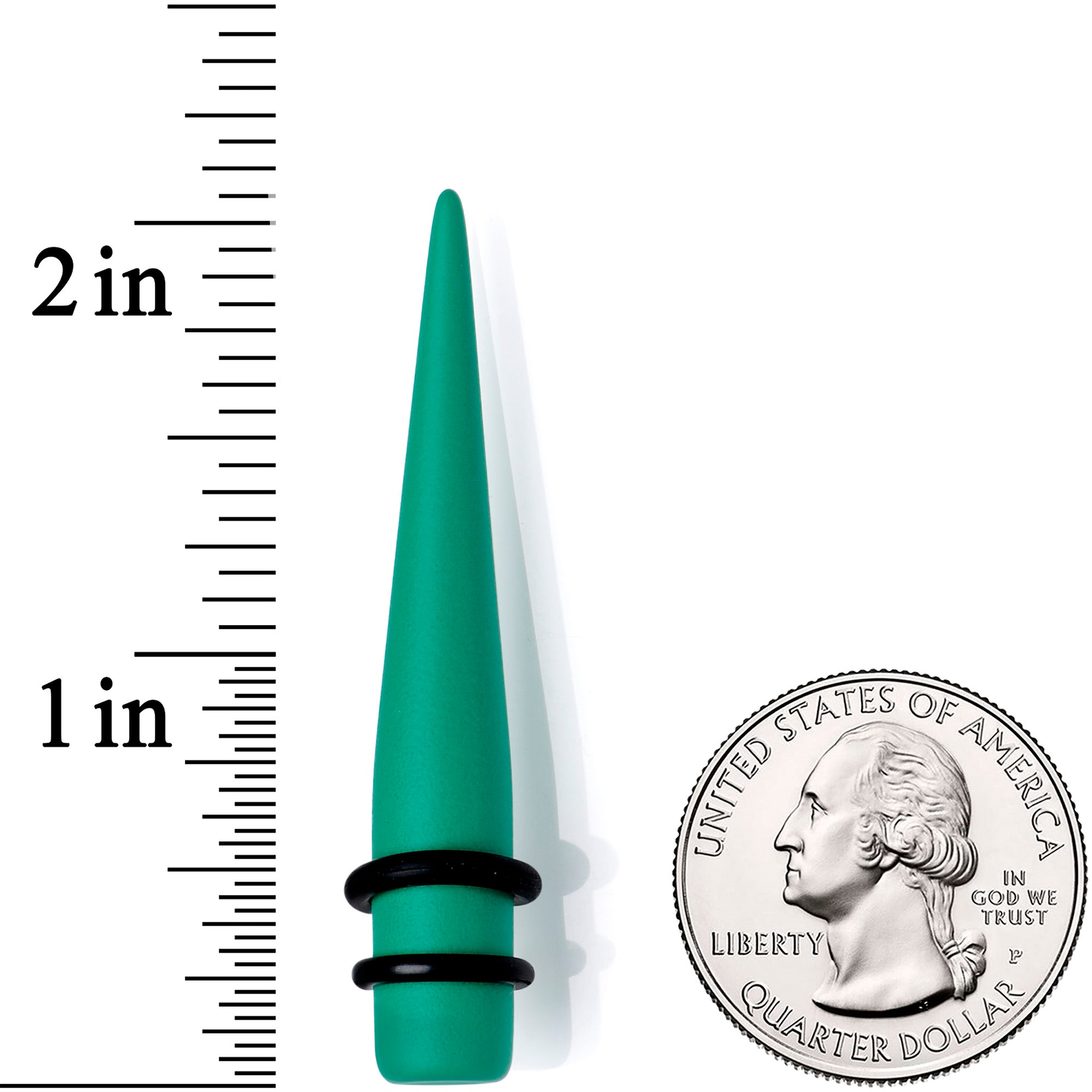 BodyCandy Green Matte Acrylic Straight Taper Set 2G to 00G — side view