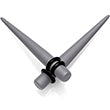 BodyCandy Grey Matte Acrylic Straight Taper Set 2G to 00G — comparison shot