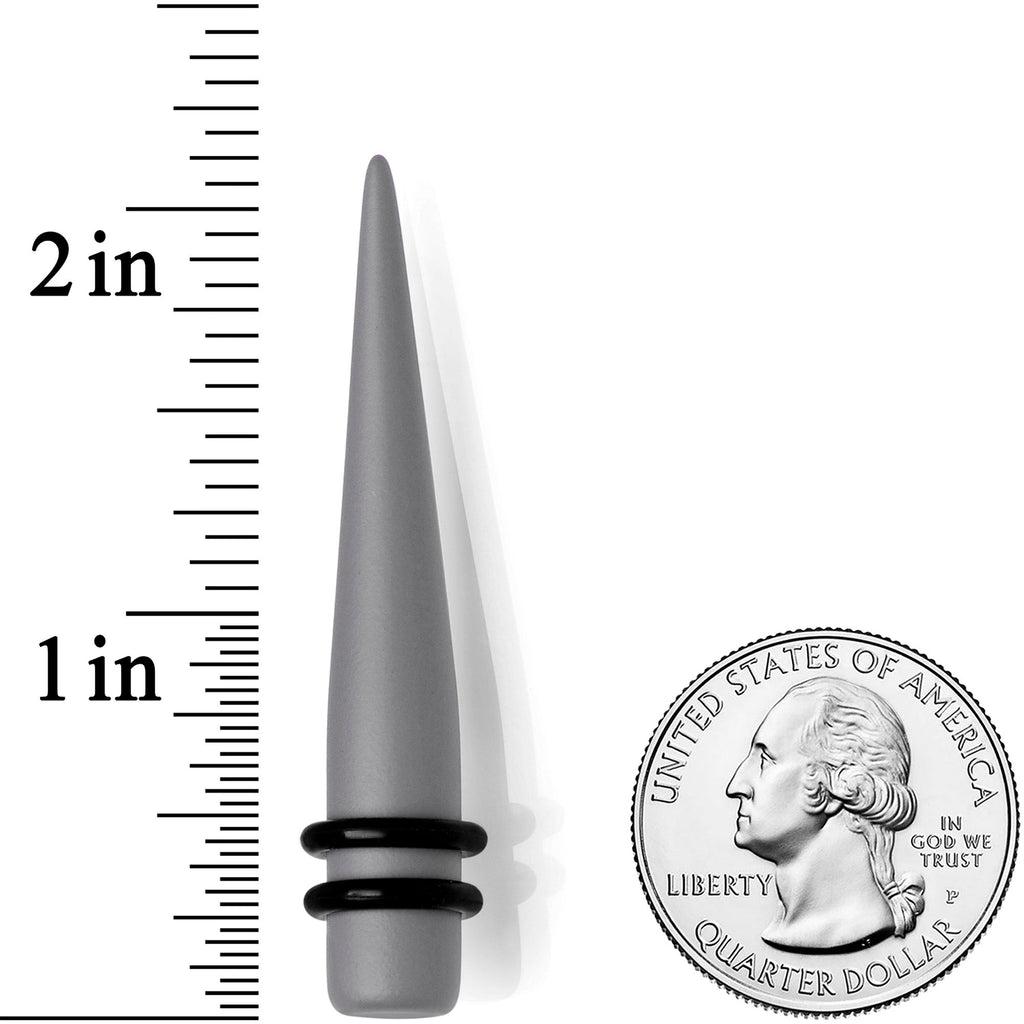 BodyCandy Grey Matte Acrylic Straight Taper Set 2G to 00G — side view