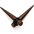 BodyCandy Dark Brown Matte Acrylic Straight Taper Set 12G to 00G — back view
