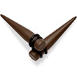 BodyCandy Dark Brown Matte Acrylic Straight Taper Set 12G to 00G — side view