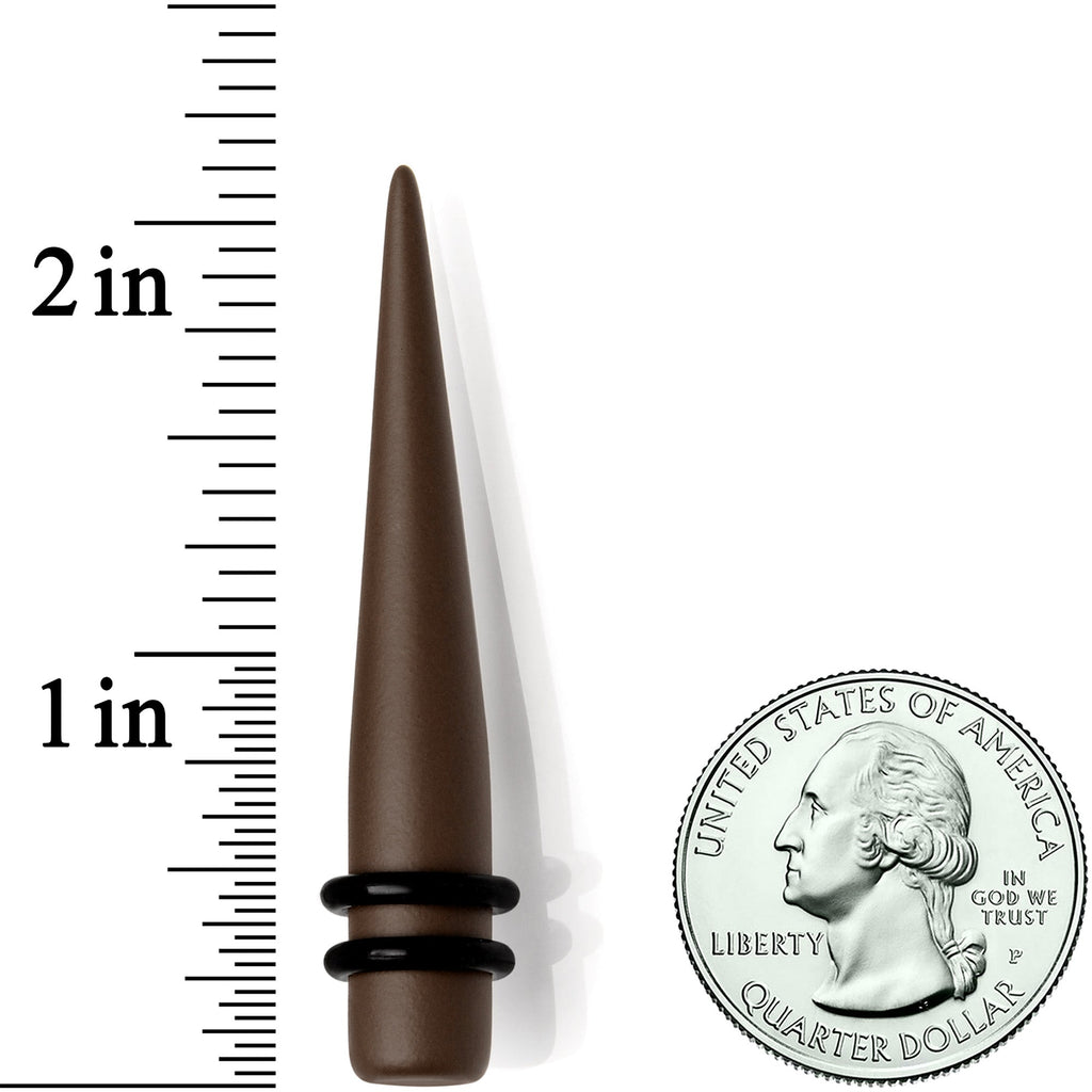 BodyCandy Dark Brown Matte Acrylic Straight Taper Set 12G to 00G — lifestyle context