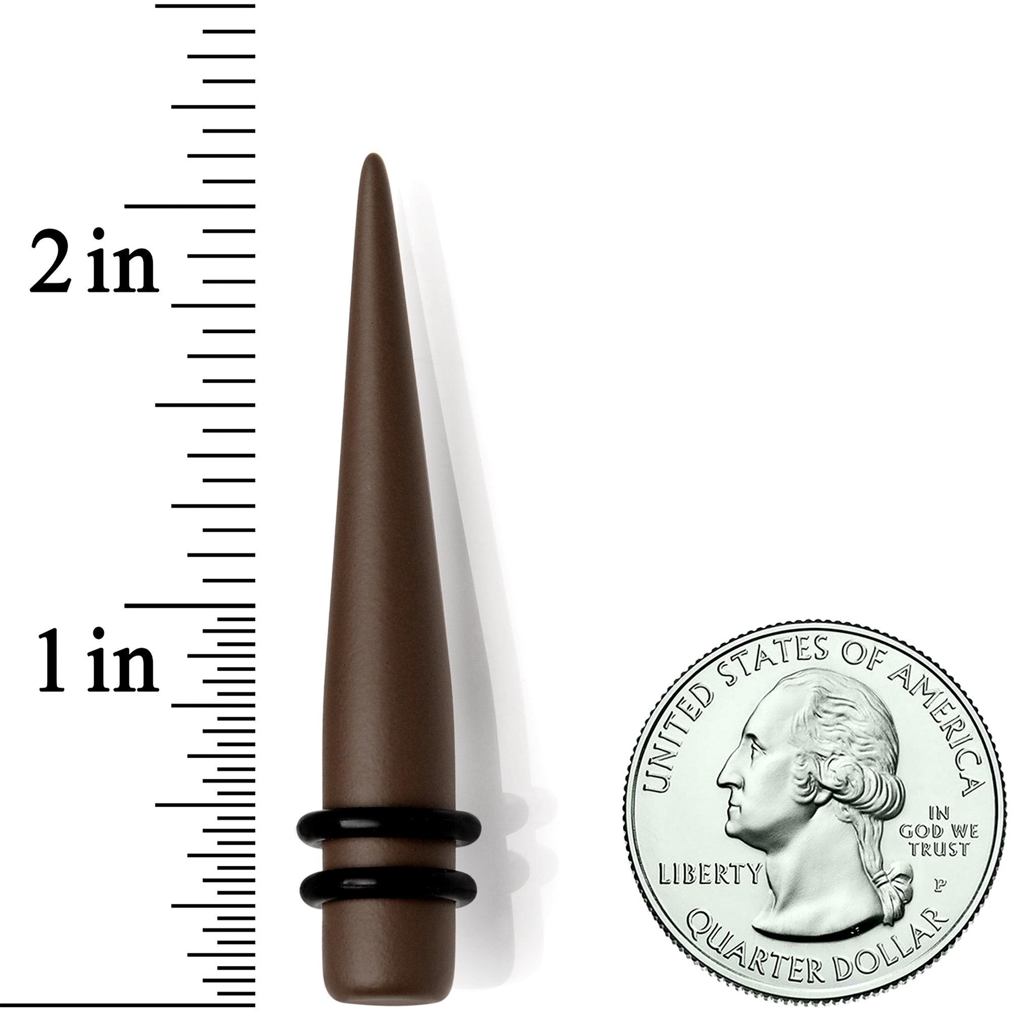 BodyCandy Dark Brown Matte Acrylic Straight Taper Set 12G to 00G — lifestyle context