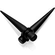 BodyCandy Black Matte Acrylic Straight Taper Set Available in Sizes 12G to 00G — back view