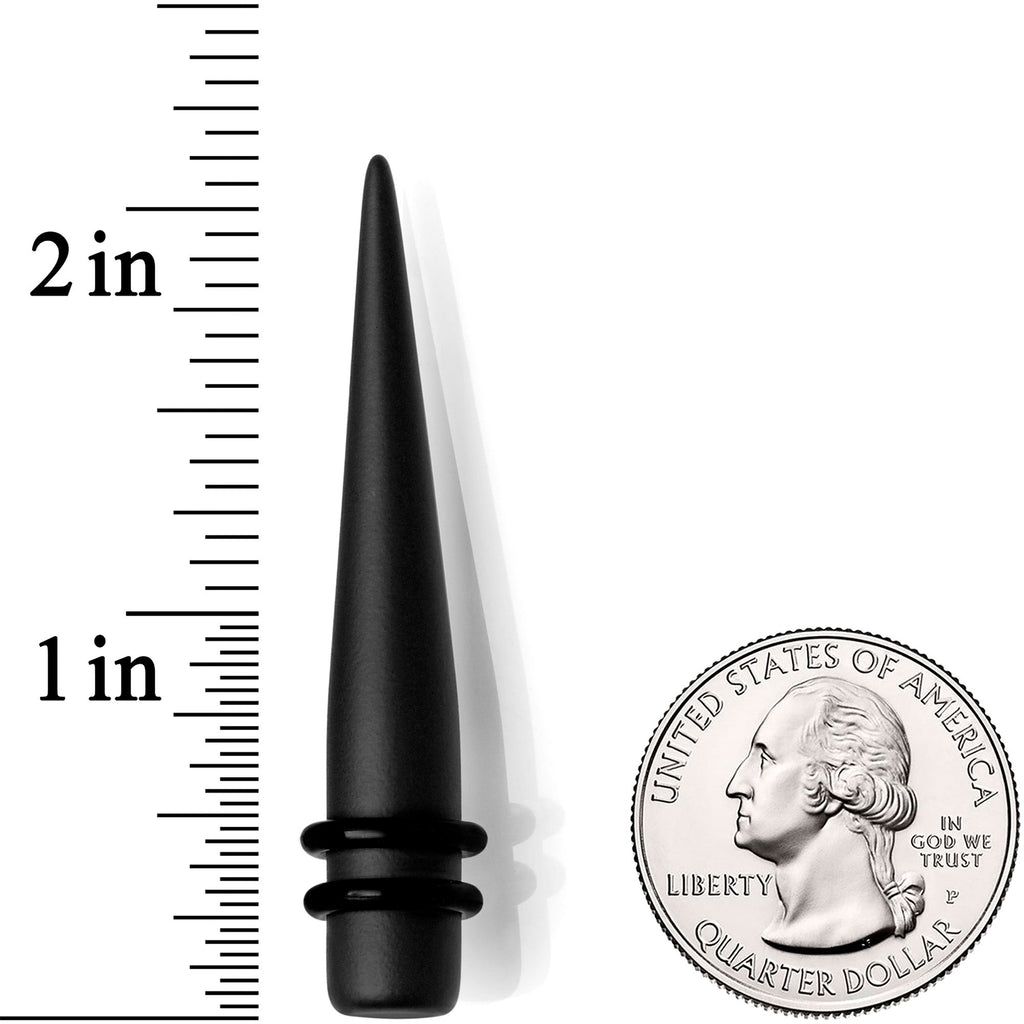 BodyCandy Black Matte Acrylic Straight Taper Set Available in Sizes 12G to 00G — lifestyle context
