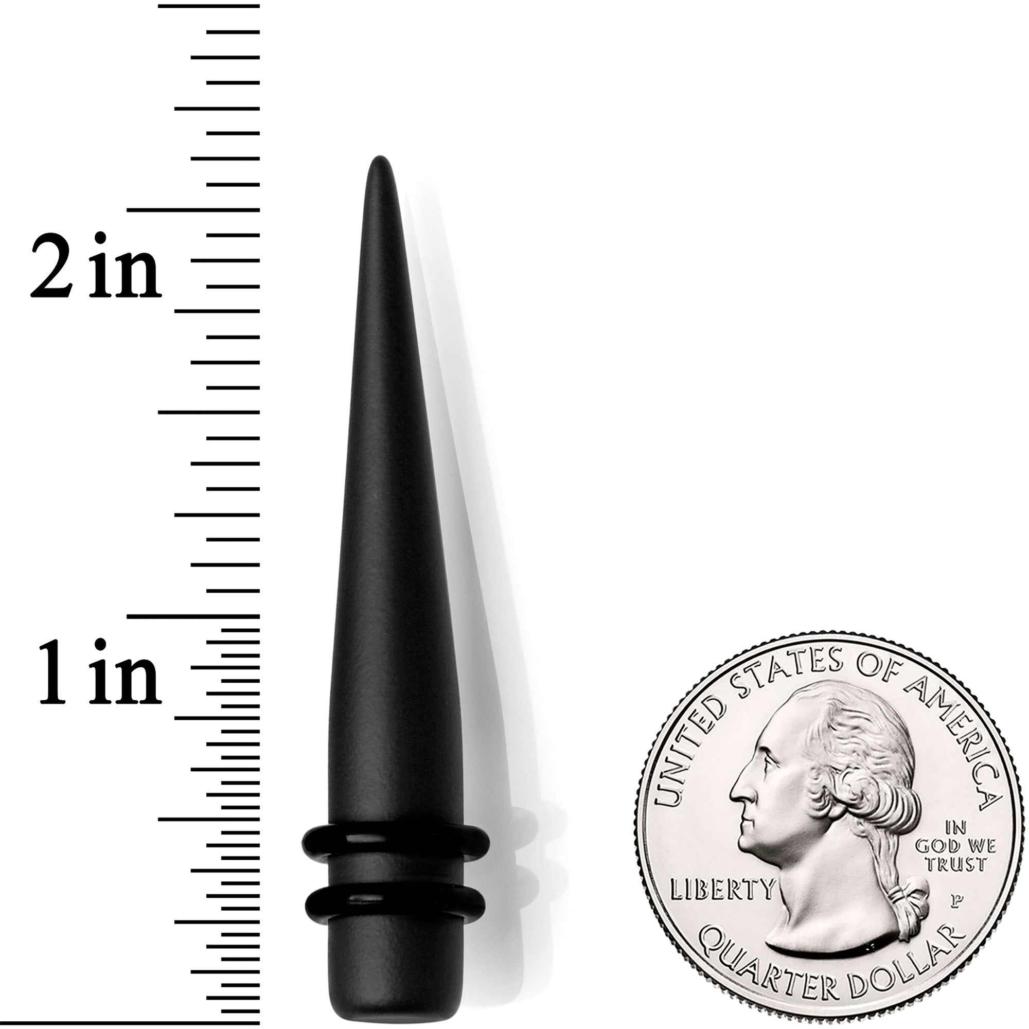 BodyCandy Black Matte Acrylic Straight Taper Set Available in Sizes 12G to 00G — lifestyle context