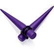 BodyCandy Light Purple Matte Acrylic Straight Taper Set 12G to 00G — back view