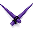 BodyCandy Light Purple Matte Acrylic Straight Taper Set 12G to 00G — comparison shot