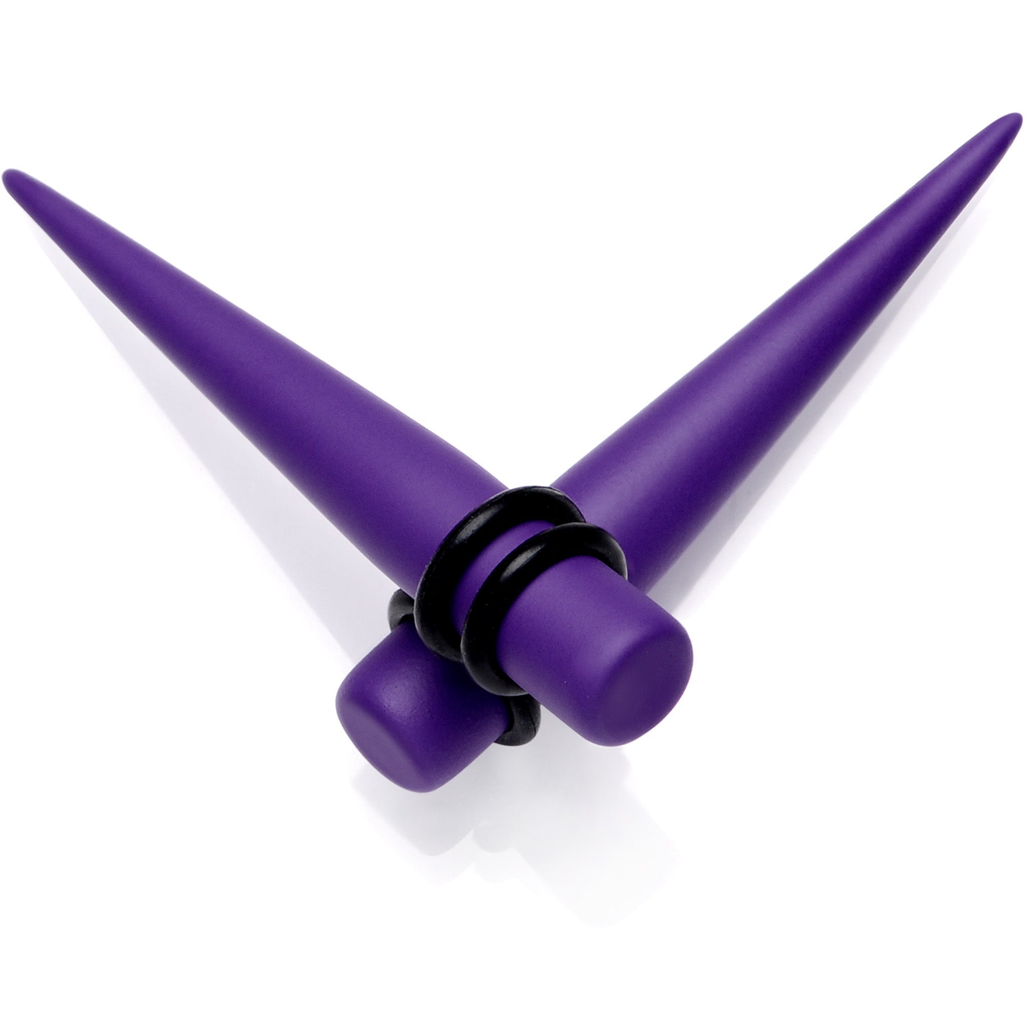 BodyCandy Light Purple Matte Acrylic Straight Taper Set 12G to 00G — main product shot