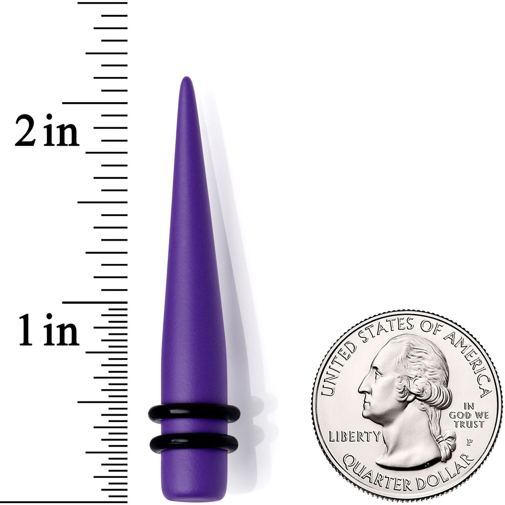 BodyCandy Light Purple Matte Acrylic Straight Taper Set 12G to 00G — lifestyle context