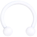 BodyCandy 16G 3/8 White Matte Horseshoe Circular Barbell — main product shot