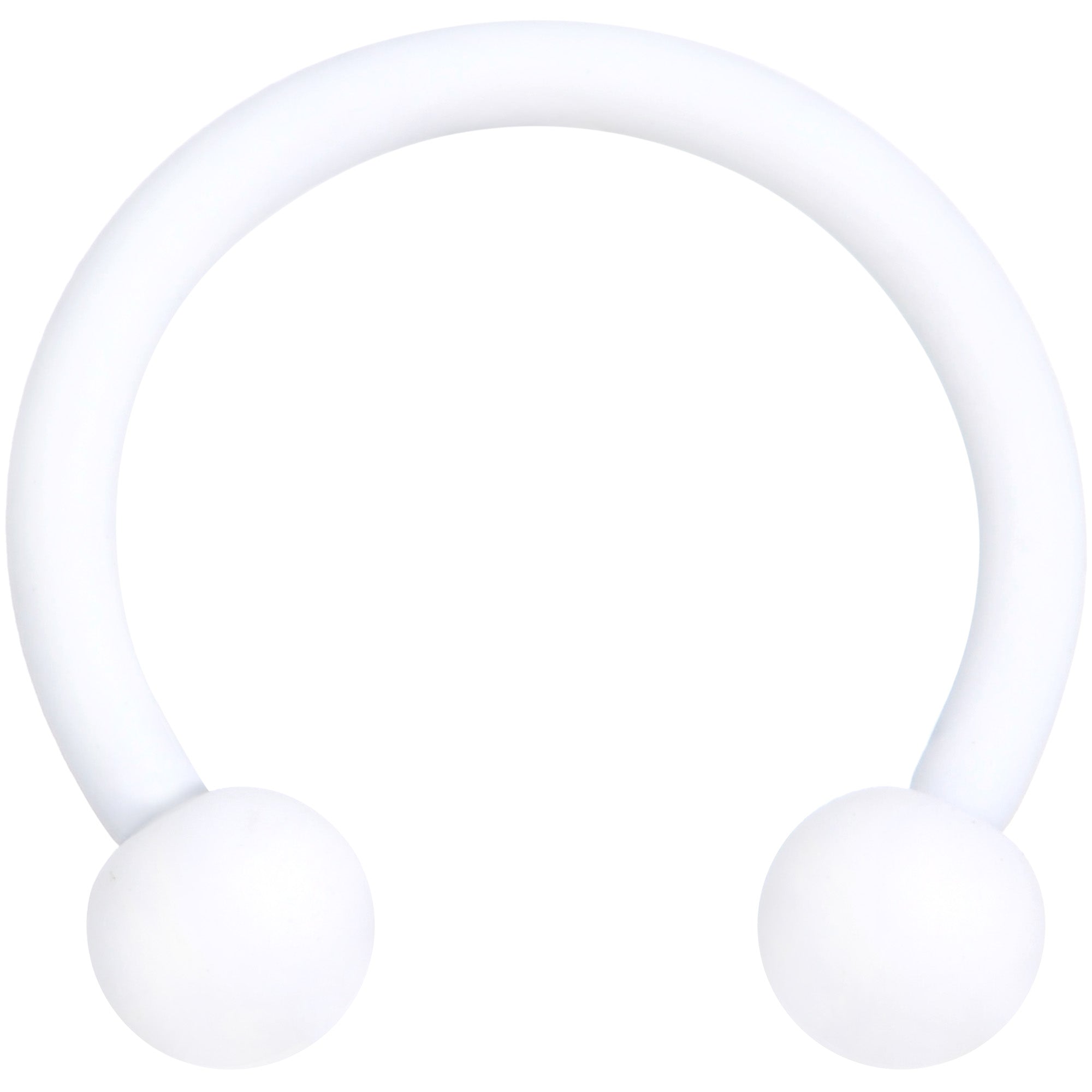 BodyCandy 16G 3/8 White Matte Horseshoe Circular Barbell — main product shot