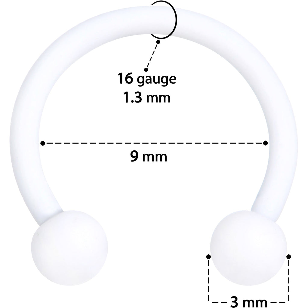 BodyCandy 16G 3/8 White Matte Horseshoe Circular Barbell — in-use photo