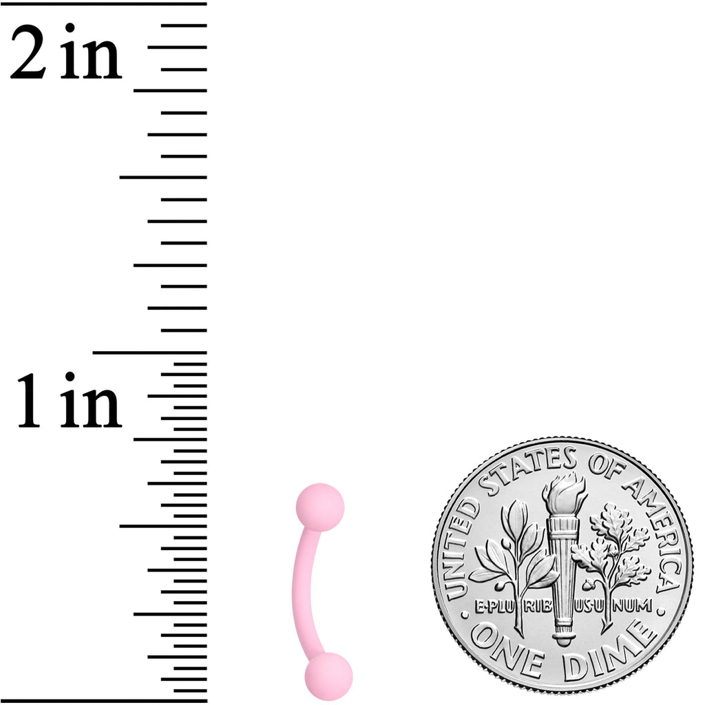 BodyCandy 16G 5/16 Pink Acrylic Matte Curved Eyebrow Ring — lifestyle context