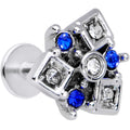 BodyCandy 16G 1/4 Blue Gem Geometry Squares Circles Labret Monroe Tragus — main product shot
