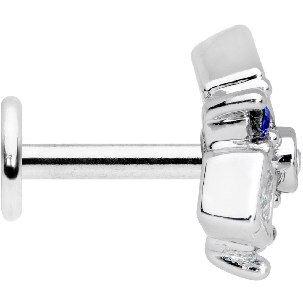 BodyCandy 16G 1/4 Blue Gem Geometry Squares Circles Labret Monroe Tragus — lifestyle context