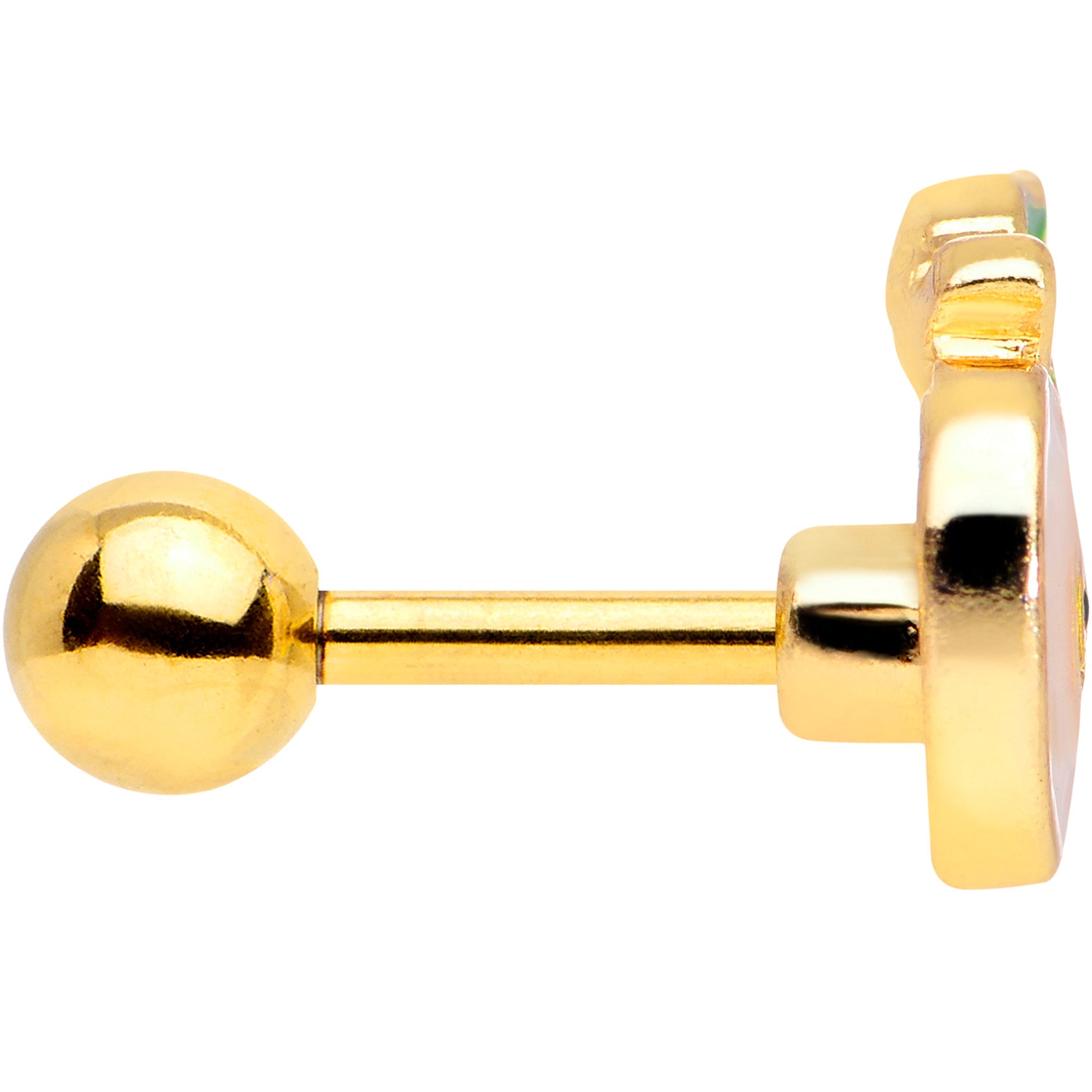 BodyCandy 16G 1/4 Gold Tone Sweet Apple Cartilage Tragus Earring — lifestyle context