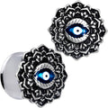 BodyCandy Blue White Evil Eye Mandala Double Flare Plug Set — packaging