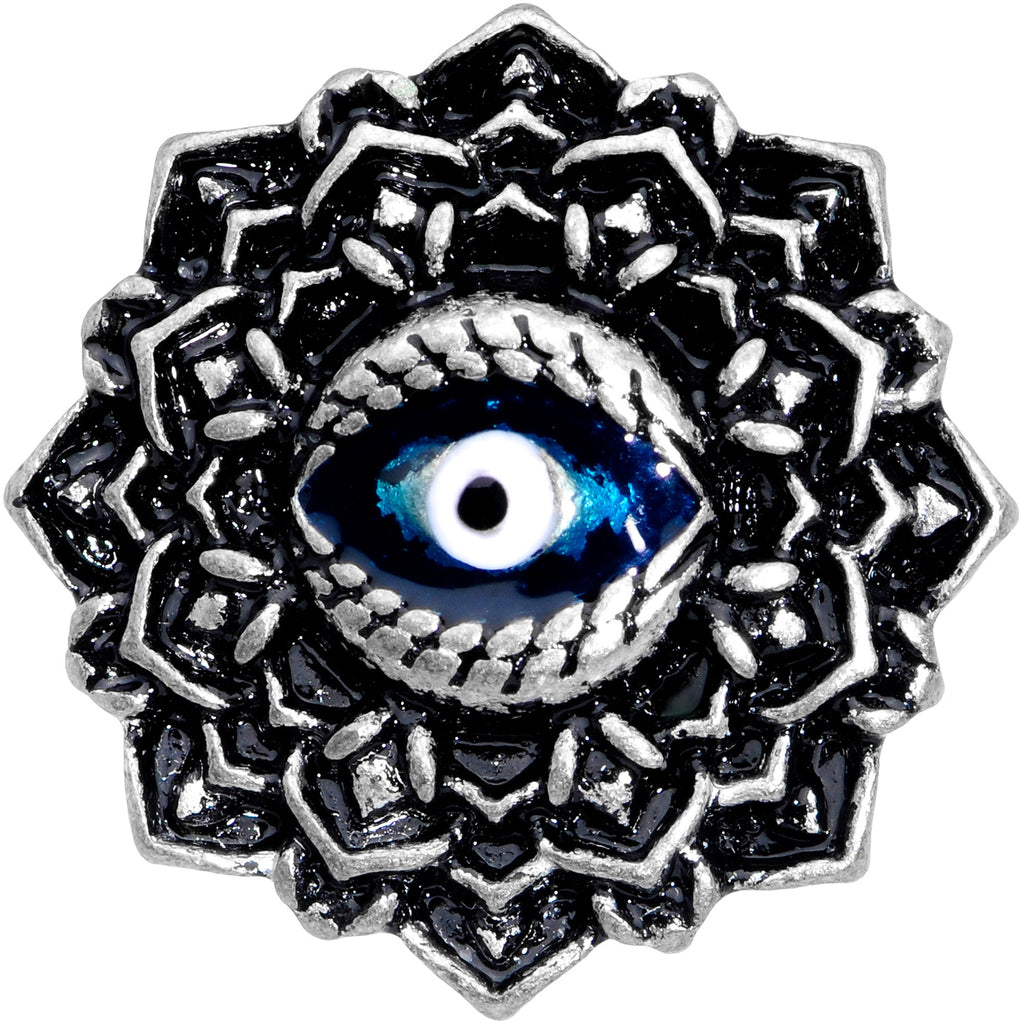 BodyCandy Blue White Evil Eye Mandala Double Flare Plug Set — side view