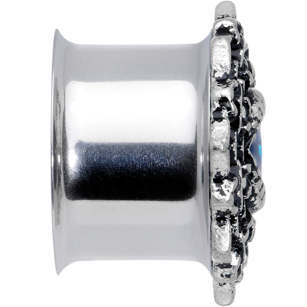 BodyCandy Blue White Evil Eye Mandala Double Flare Plug Set — back view
