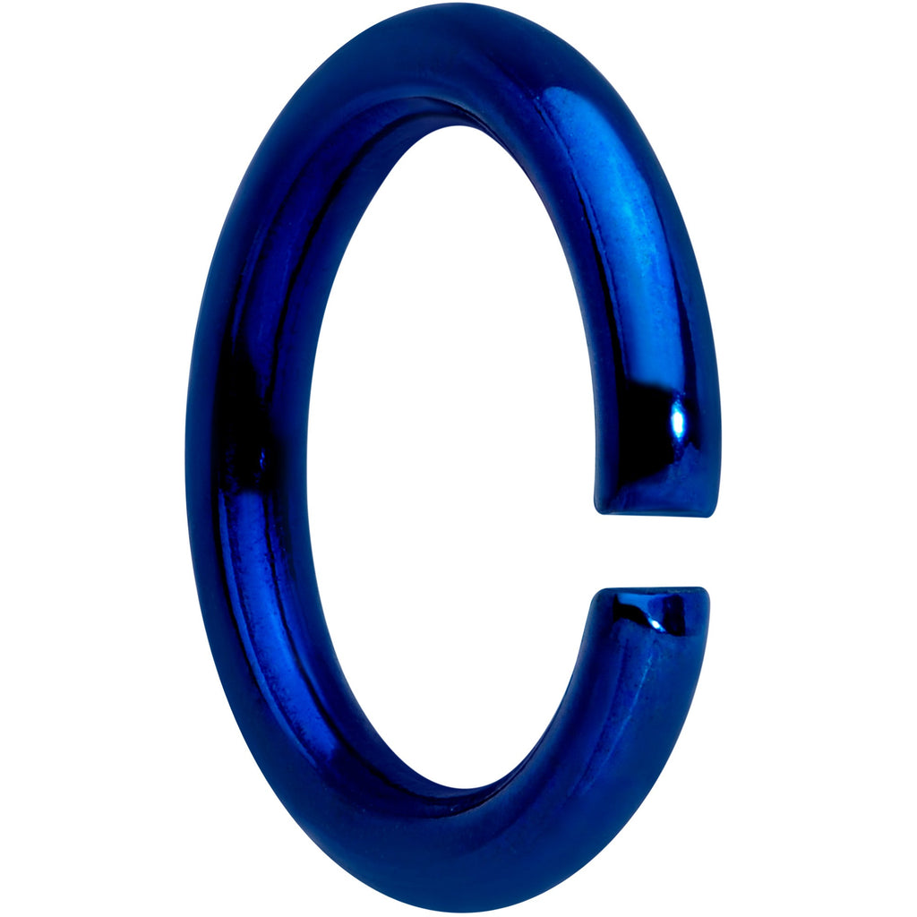 BodyCandy 14G 5/16 Blue Anodized Seamless Cartilage Ring Set of 12 — detail close-up