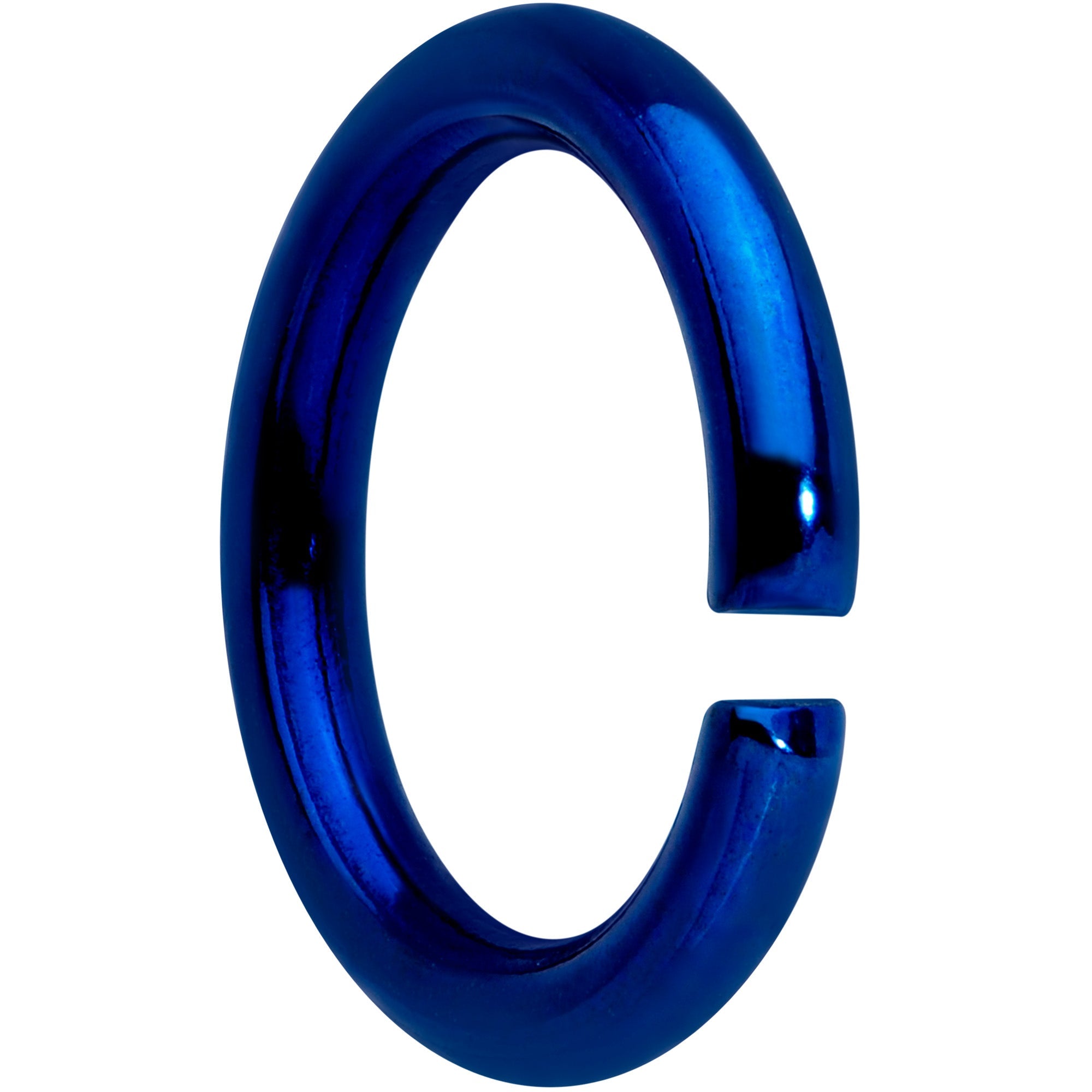BodyCandy 14G 5/16 Blue Anodized Seamless Cartilage Ring Set of 12 — detail close-up