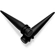 BodyCandy Black Matte Acrylic Straight Taper Set Available in Sizes 12G to 00G — side view