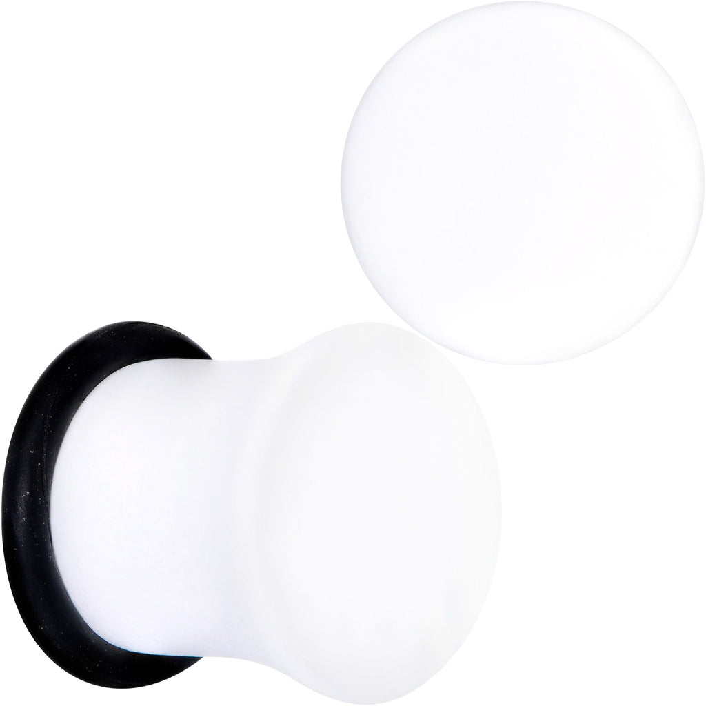 BodyCandy Wonderful White Matte Acrylic Single Flare Plug Set — comparison shot