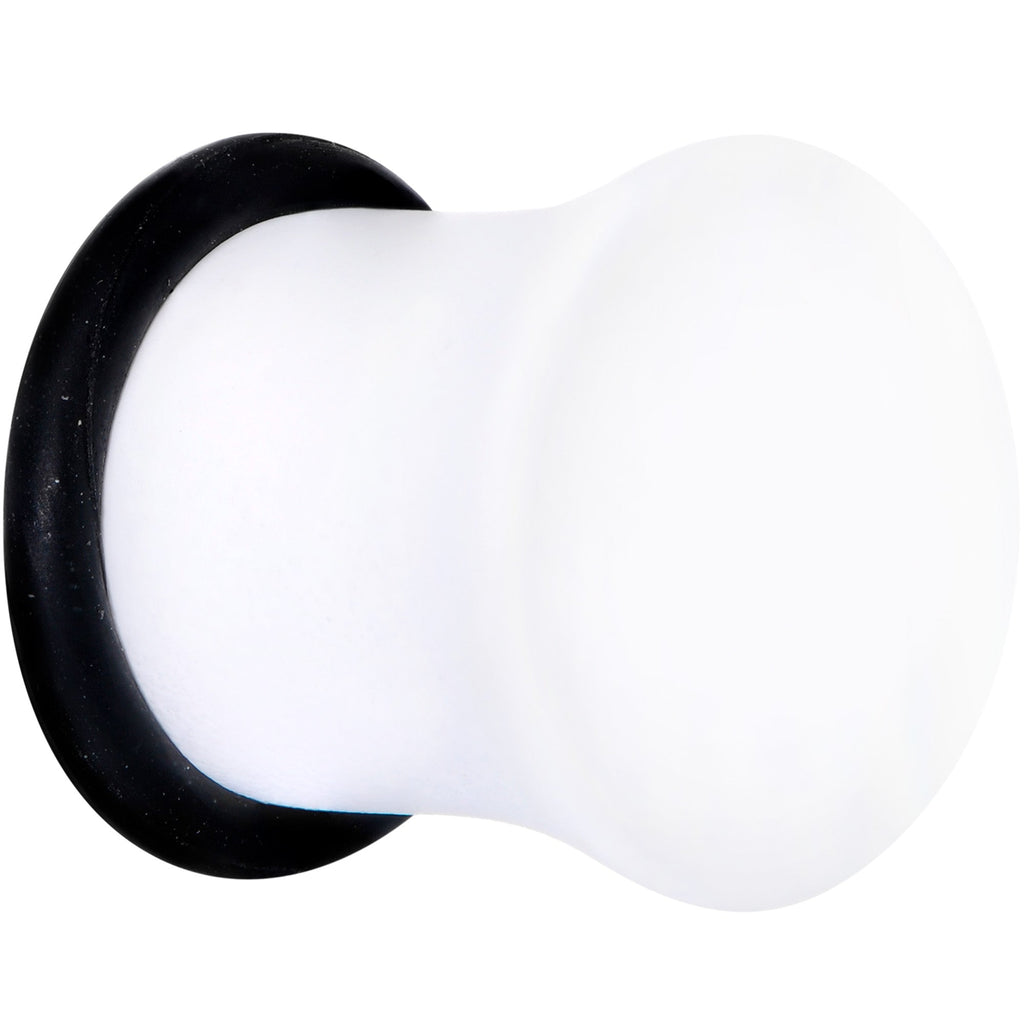 BodyCandy Wonderful White Matte Acrylic Single Flare Plug Set — detail close-up