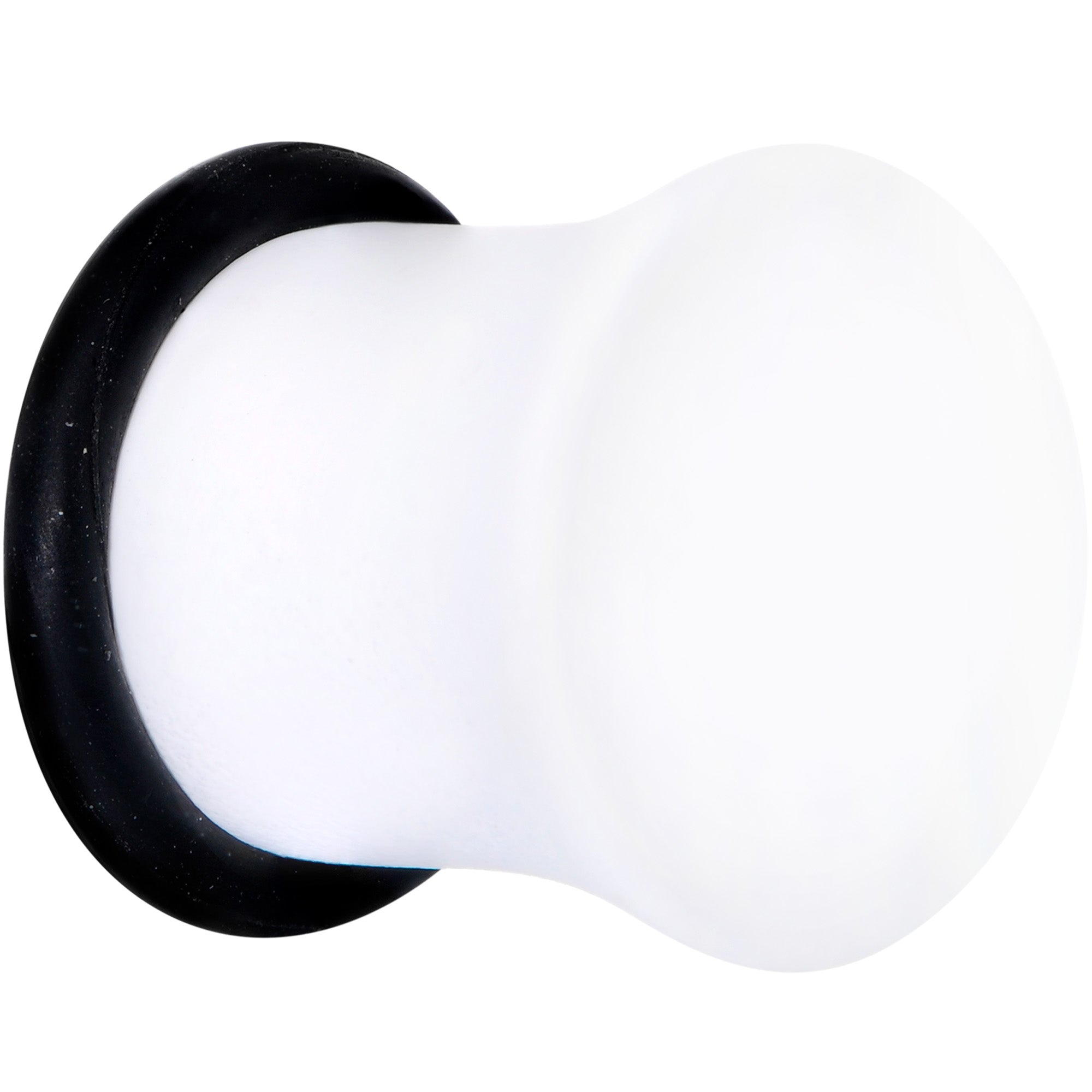 BodyCandy Wonderful White Matte Acrylic Single Flare Plug Set — detail close-up