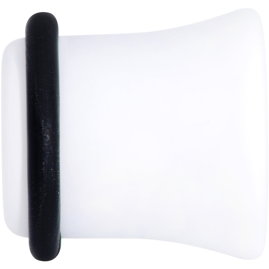 BodyCandy Wonderful White Matte Acrylic Single Flare Plug Set — side view
