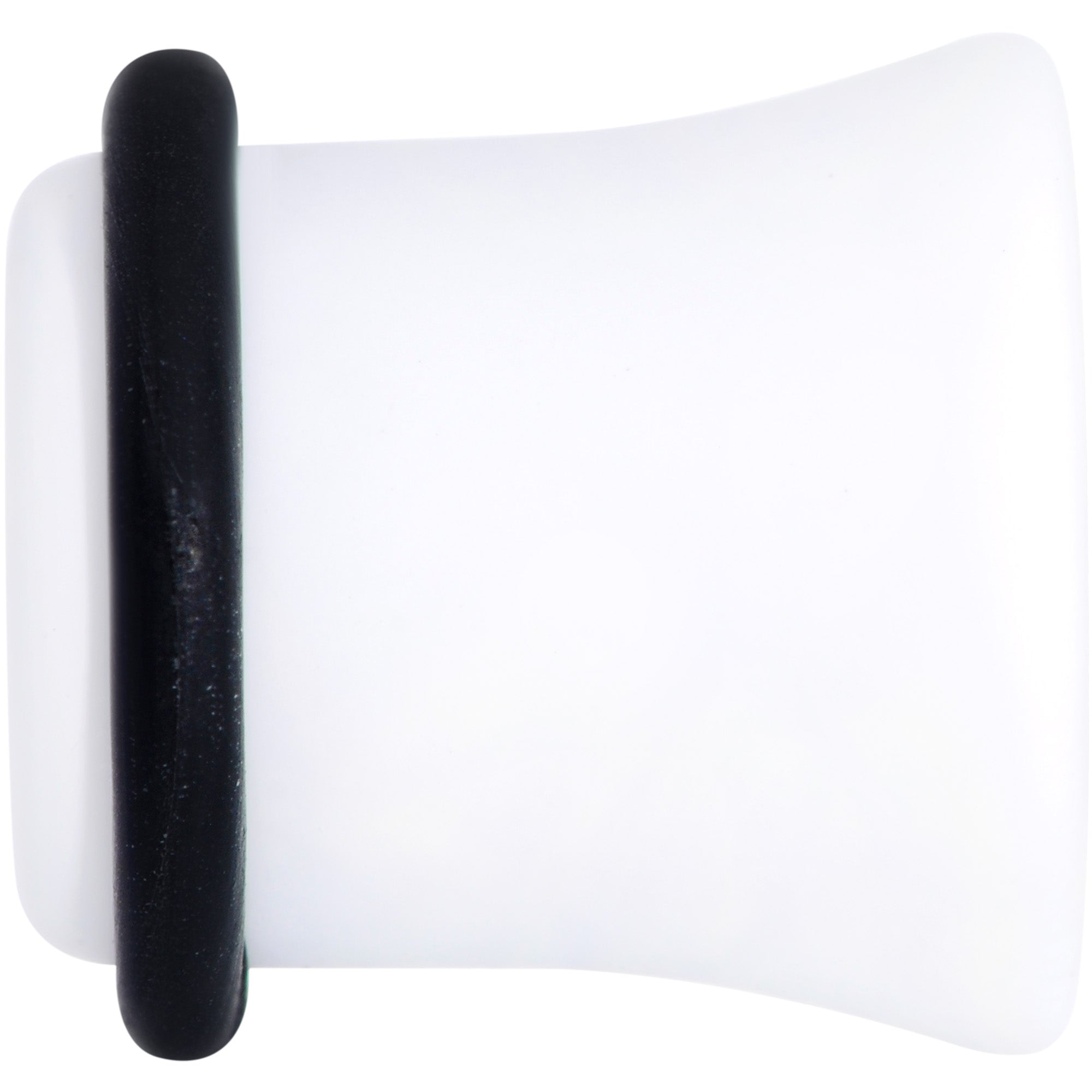 BodyCandy Wonderful White Matte Acrylic Single Flare Plug Set — side view