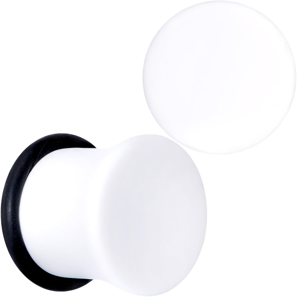 BodyCandy Wonderful White Matte Acrylic Single Flare Plug Set — fabric or material detail