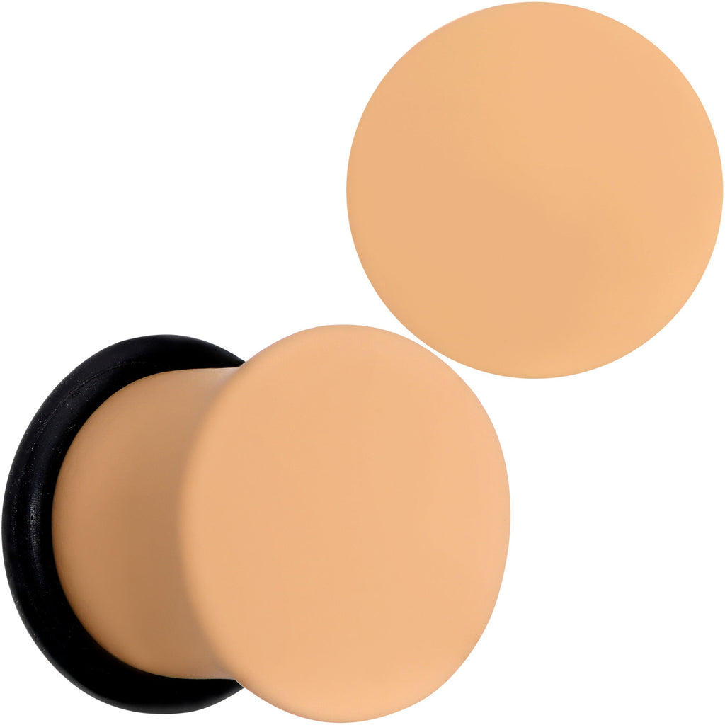 BodyCandy Terrific Tan Matte Acrylic Single Flare Plug Set — comparison shot