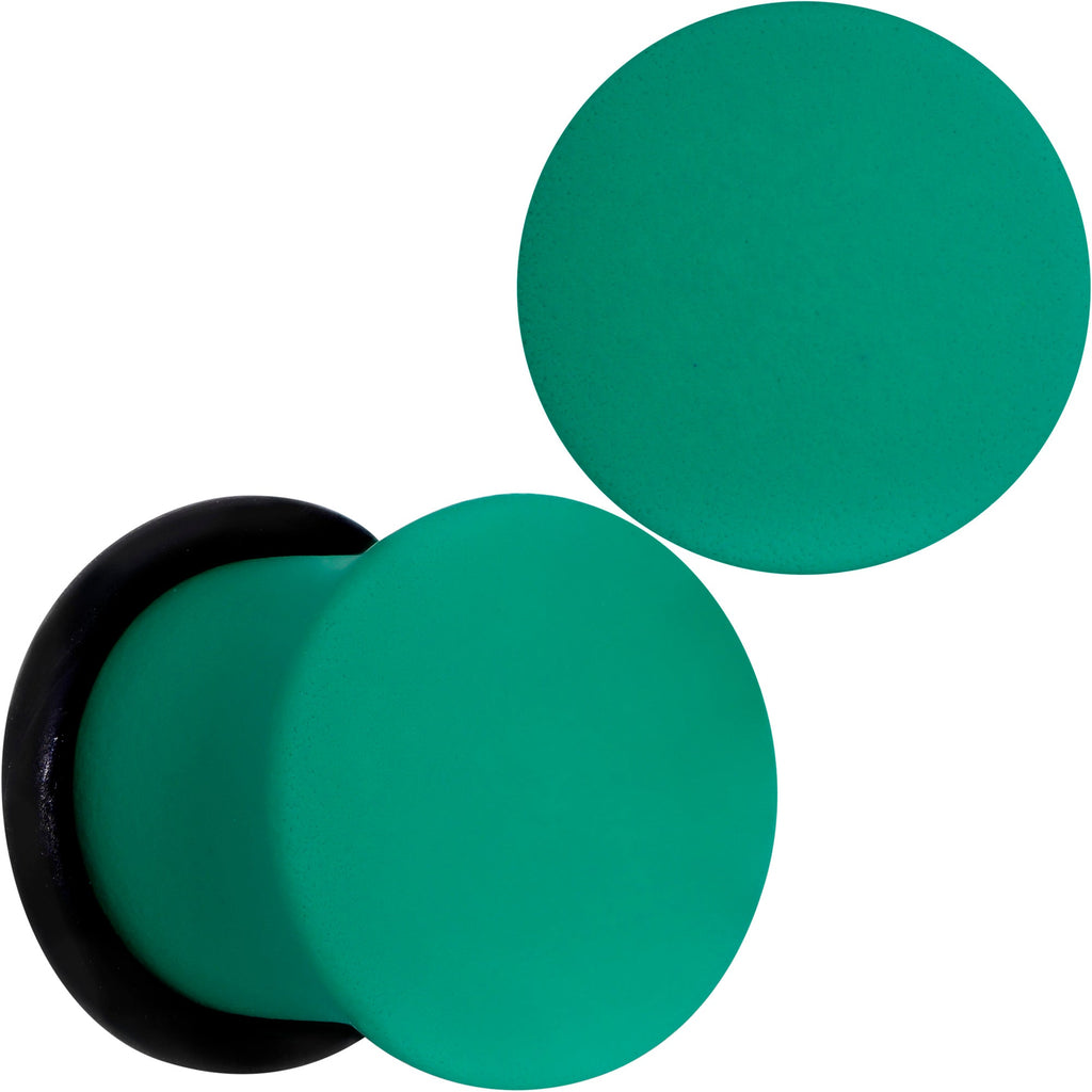 BodyCandy Glorious Green Matte Acrylic Single Flare Plug Set — comparison shot