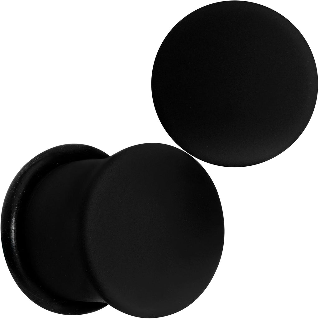 BodyCandy Beauteous Black Matte Acrylic Single Flare Plug Set — fabric or material detail