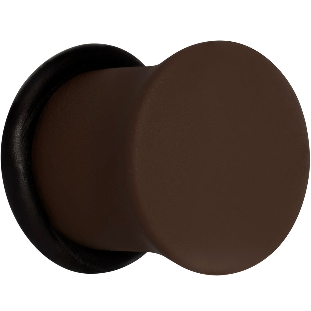 BodyCandy Delicious Dark Brown Matte Acrylic Single Flare Plug Set — detail close-up