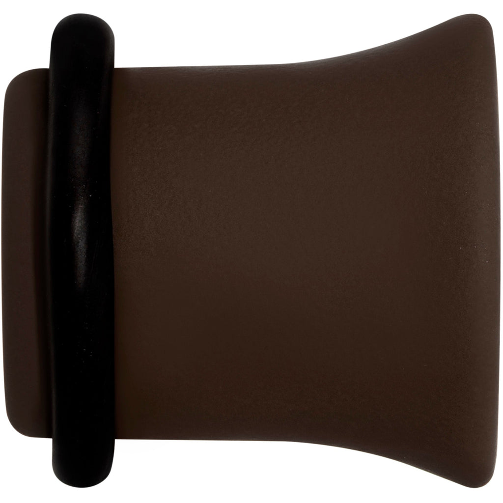 BodyCandy Delicious Dark Brown Matte Acrylic Single Flare Plug Set — side view