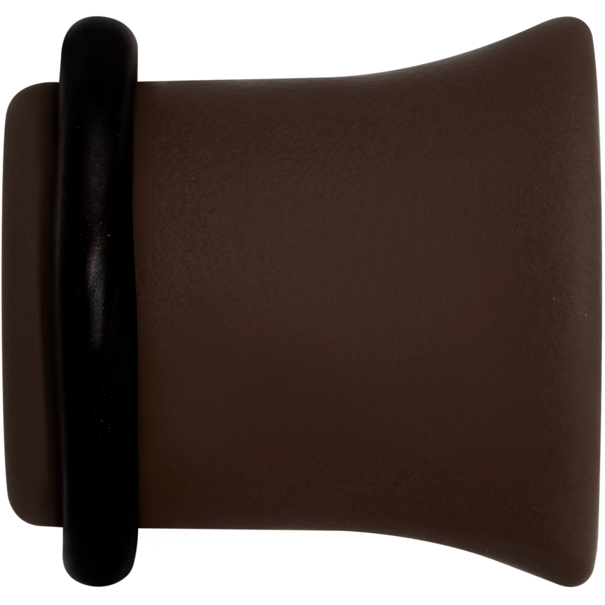 BodyCandy Delicious Dark Brown Matte Acrylic Single Flare Plug Set — side view