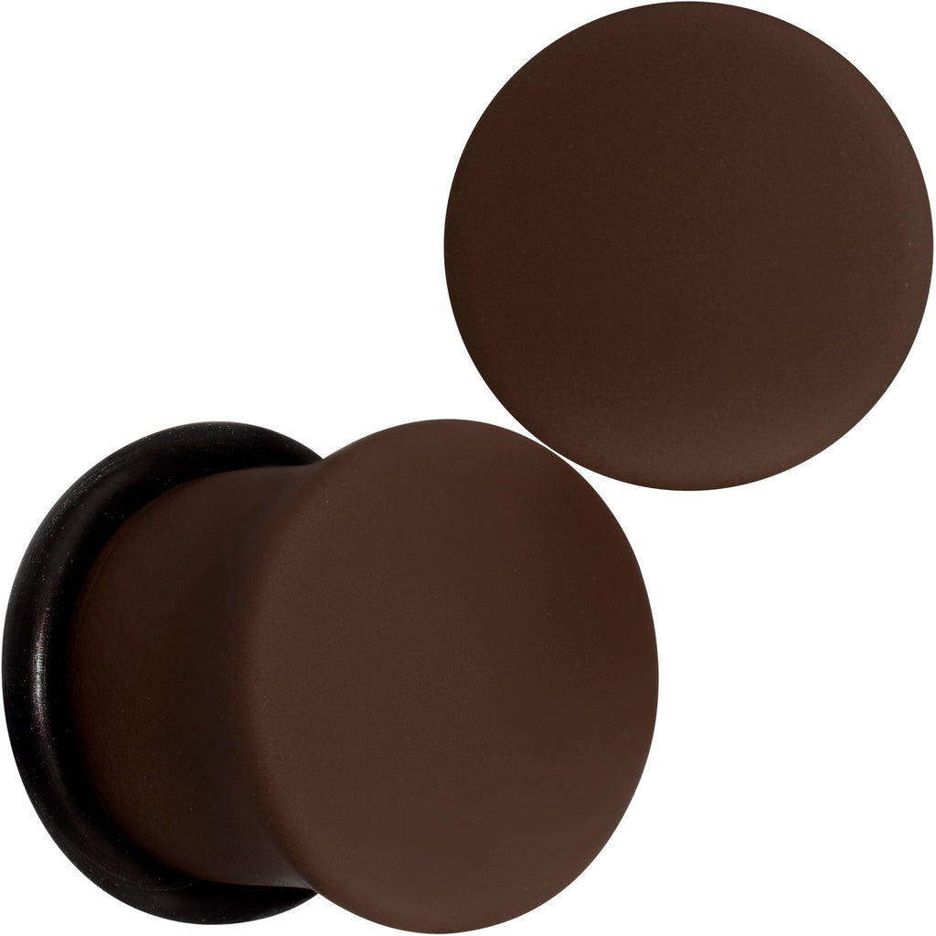 BodyCandy Delicious Dark Brown Matte Acrylic Single Flare Plug Set — fabric or material detail