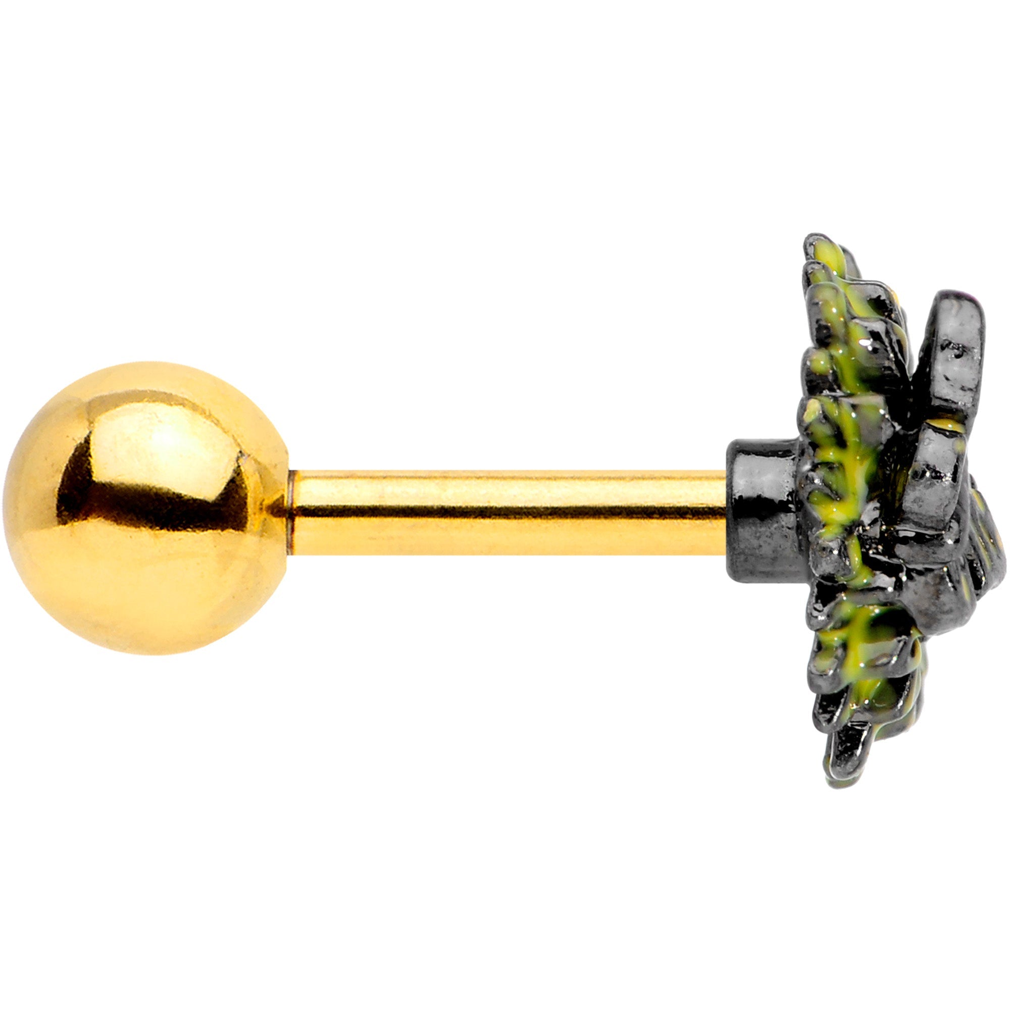 BodyCandy 16G 1/4 Gold Tone Sunflower Butterfly Cartilage Earring — lifestyle context
