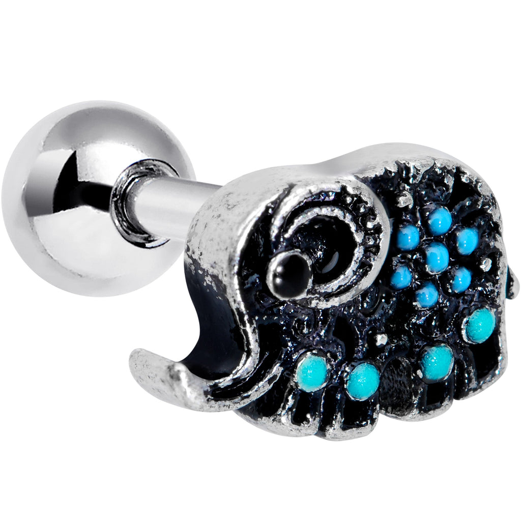 BodyCandy 16G 1/4 Aqua Orb Curvy Elephant Cartilage Tragus — main product shot