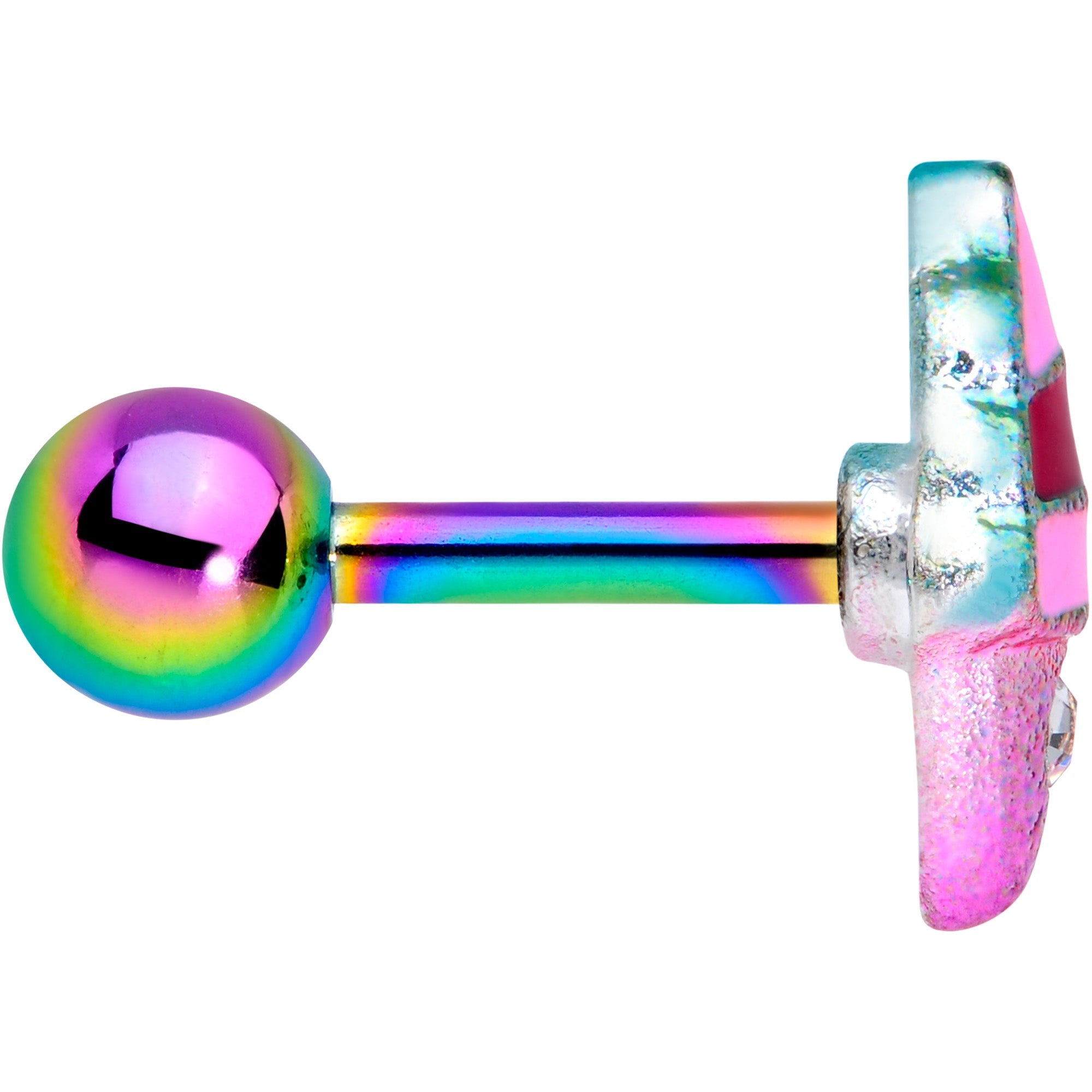 BodyCandy 16G 1/4 Clear Gem Rainbow Ice Cream Cone Cartilage Tragus — lifestyle context