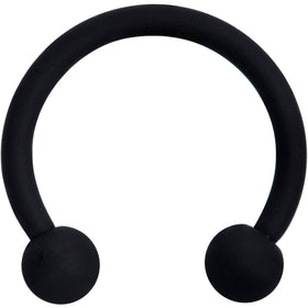 16G 3/8 Beauteous Black Matte Horseshoe Circular Barbell