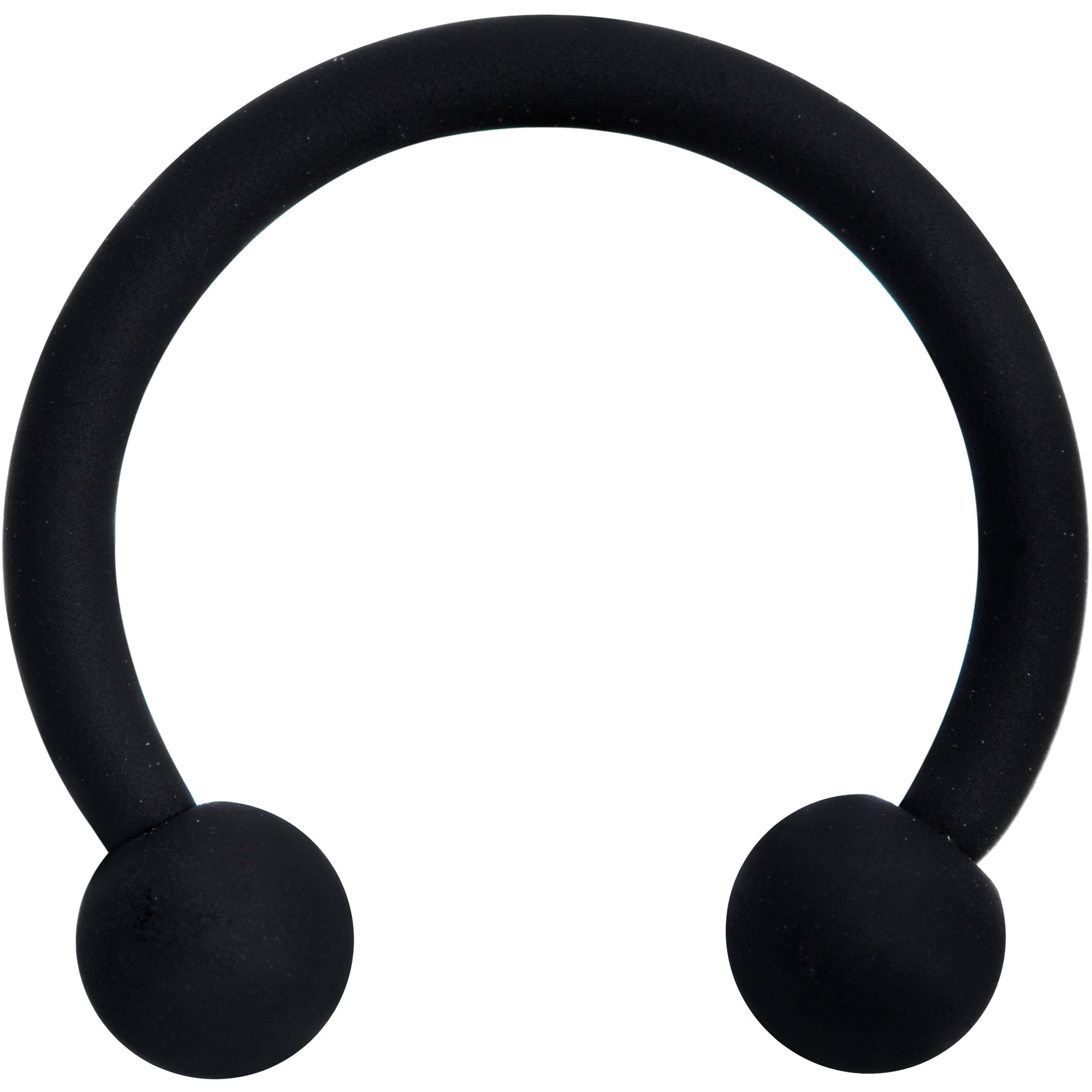 BodyCandy 16G 3/8 Beauteous Black Matte Horseshoe Circular Barbell — main product shot