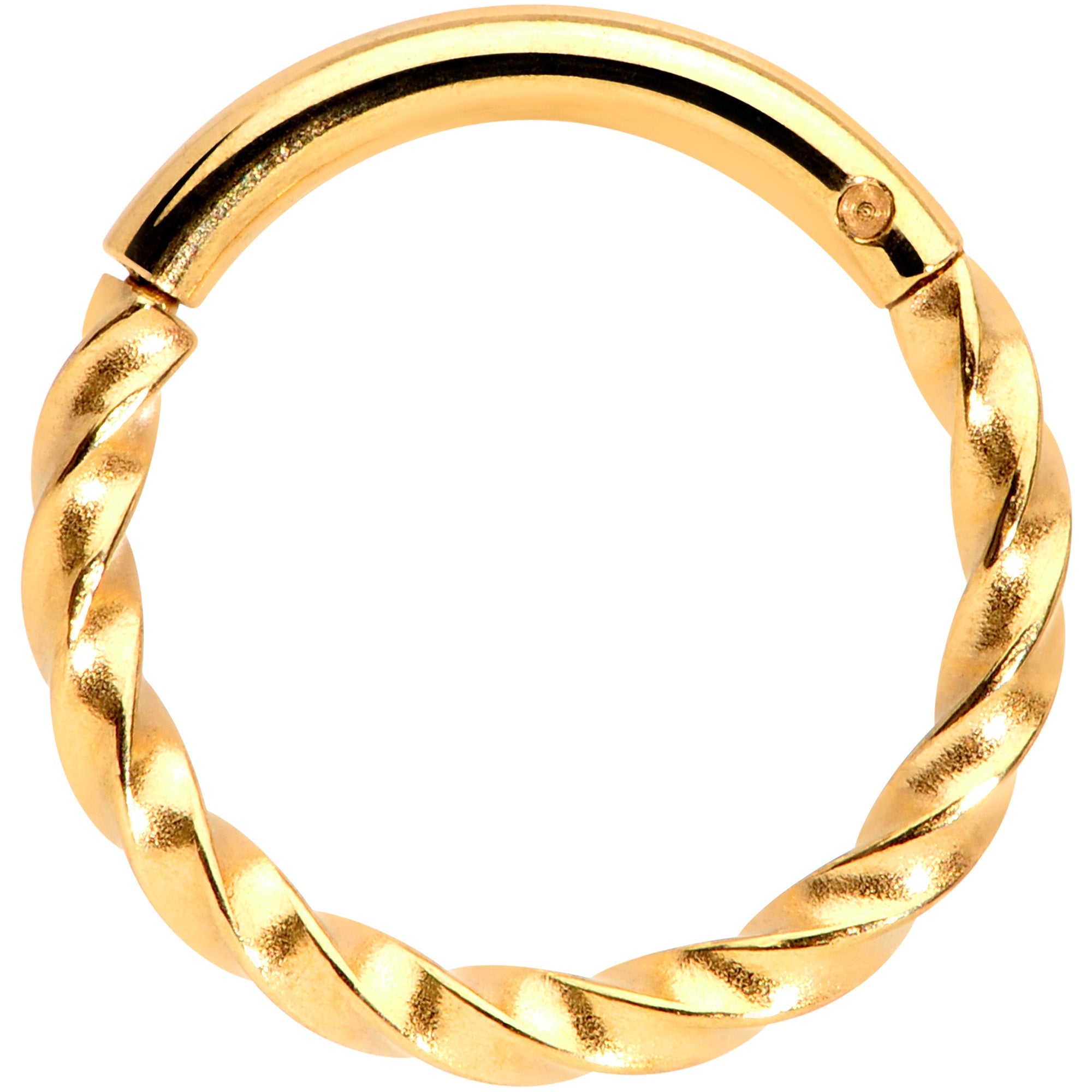 BodyCandy 16G 5/16 Gold Tone Twisted Elegance Cartilage Clicker — main product shot